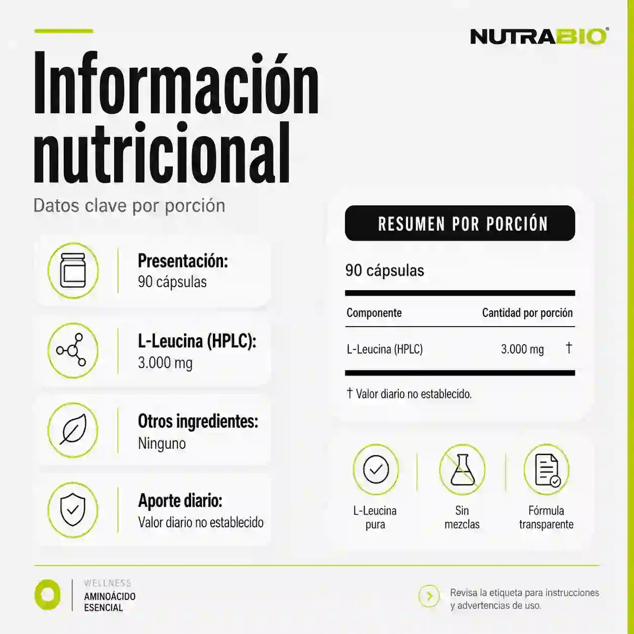 ReBuild by NutraBio L-LEUCINE | Entrena fuerte. Recupérate para seguir creciendo.