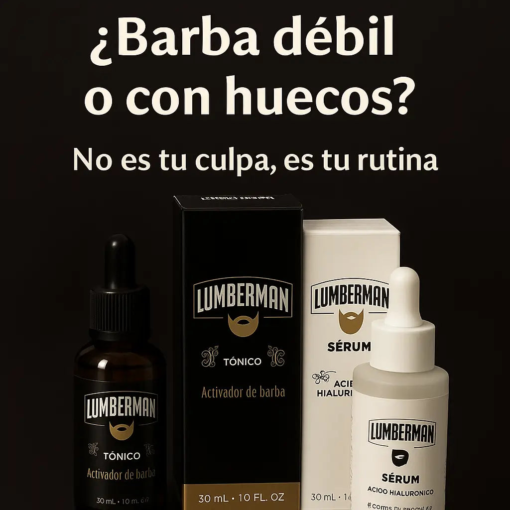 KIT LUMBERMAN FULL BARBA: Tónico Activador de Barba + Serum Hidratación Profunda
