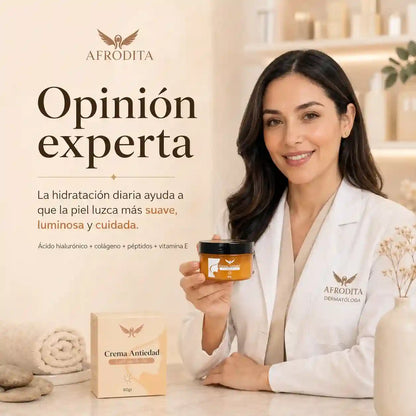 Afrodita Crema Antiedad Día- Hidratación, luminosidad y firmeza visual en un solo paso.