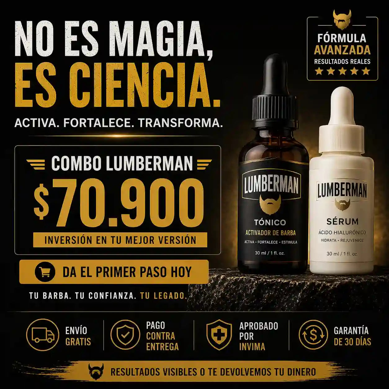 Rellena Los Huecos De Tu Barba Y Rejuvenece Tu Rostro Con La Única Fórmula Dual Que Estimula El Folículo E Hidrata Profundamente