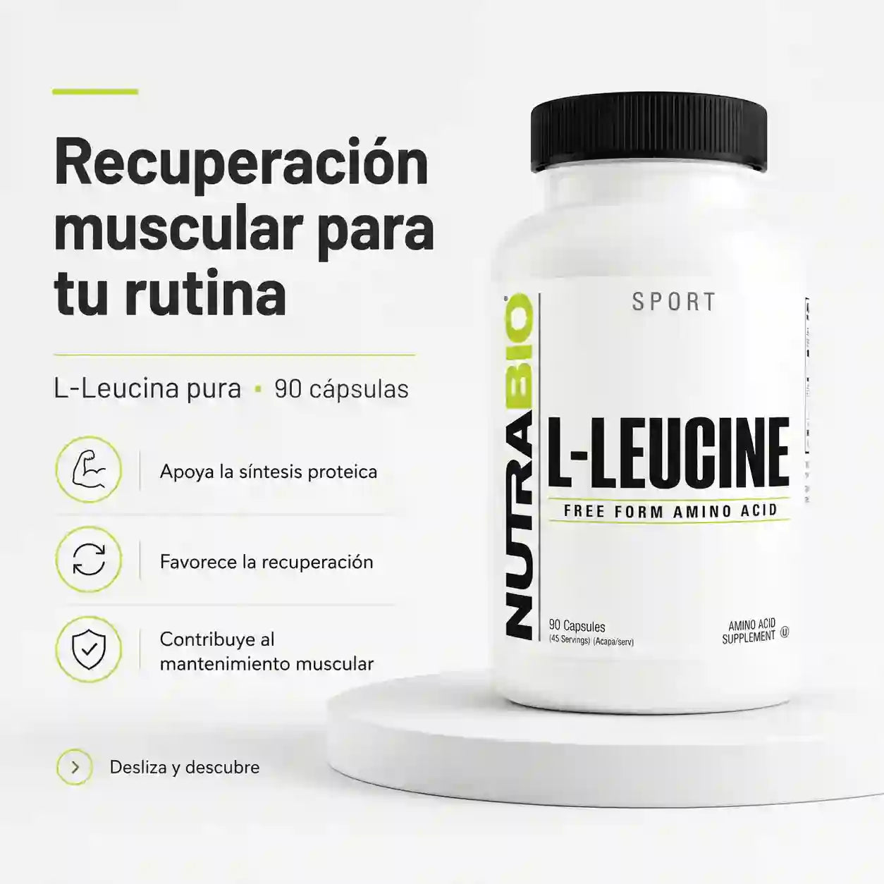 ReBuild by NutraBio L-LEUCINE | Entrena fuerte. Recupérate para seguir creciendo.