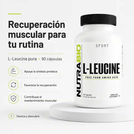 ReBuild by NutraBio L-LEUCINE | Entrena fuerte. Recupérate para seguir creciendo.