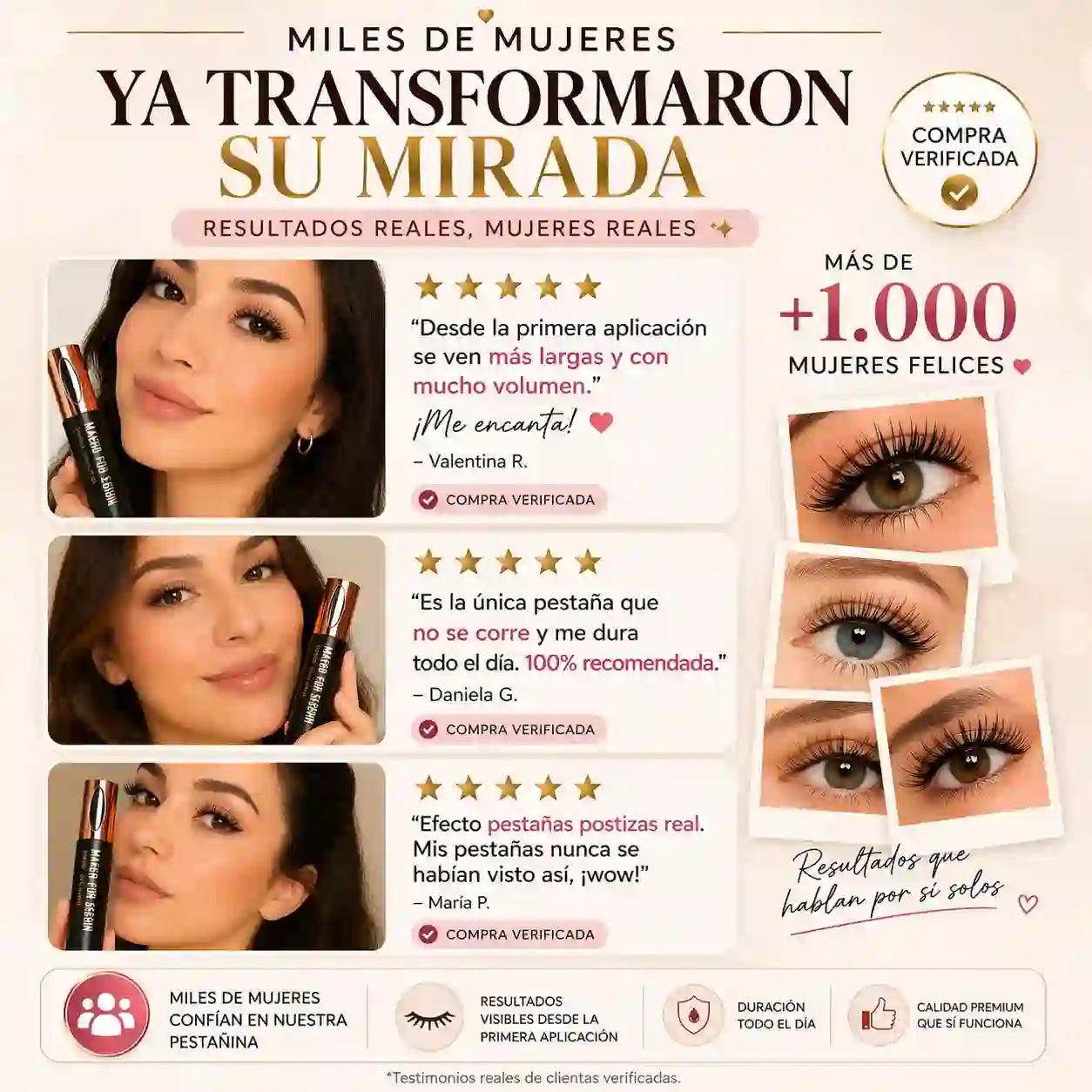 Pestañas más largas, con volumen en solo 30 segundos y olvídate de los retoques por el resto del día