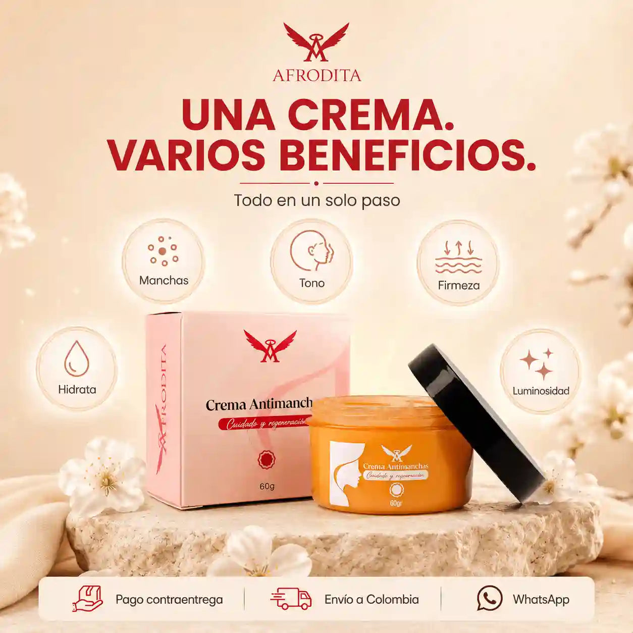 Crema Anti Manchas Afrodita – Rutina facial para manchas, tono desigual y signos de edad