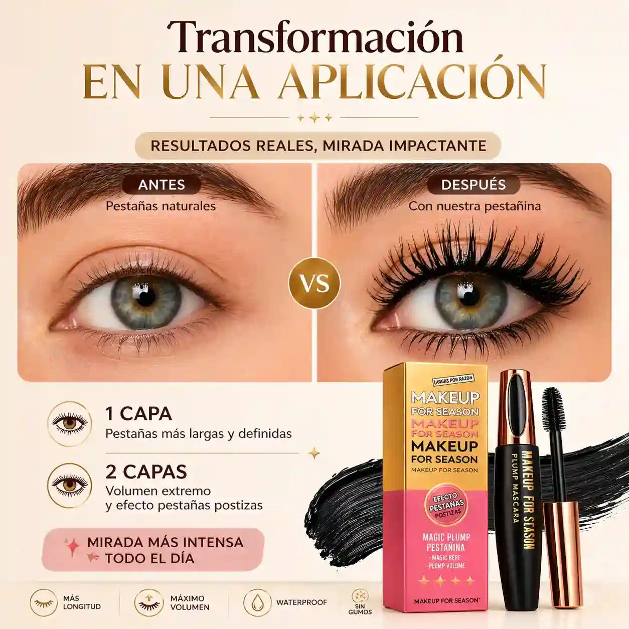 Pestañas más largas, con volumen en solo 30 segundos y olvídate de los retoques por el resto del día